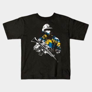 Sweden Military Trooper Kids T-Shirt